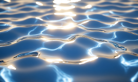 キラキラと光る水